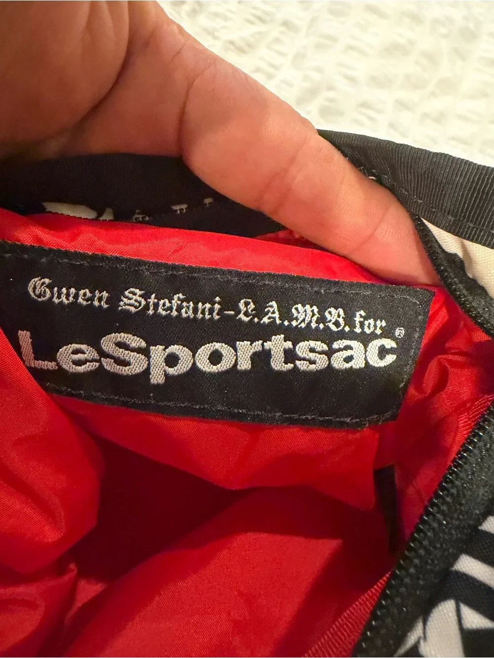 LeSportsac Black-and-Red Gwen Stefani Labeled Bag